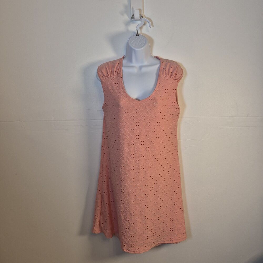 Espresso Women's Eyelet Lace Dress Size S Coral Lined Sleeveless